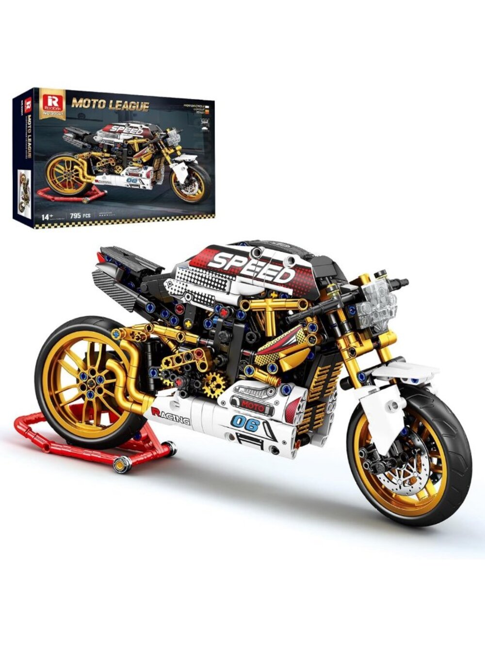 Vintage Cafe Racer Motorcycle Building Set - 1:8 Scale Model Kit for Adults